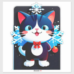🎄 Mooie Kerstkat Decoratie Voor Winter Kattenlief Sticker