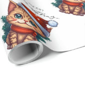 Mooie kerstkat inpakpapier (Rol Hoek)