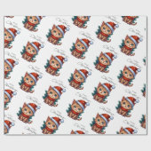 Mooie kerstkat inpakpapier (Vlak)
