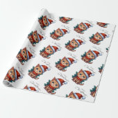 Mooie kerstkat inpakpapier (Uitgerold)