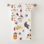 Mooie Kerstkat Patroon Bad Handdoek (Insitu)