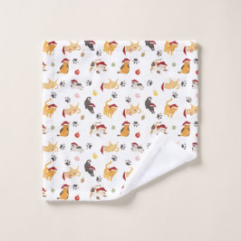 Mooie Kerstkat Patroon Bad Handdoek
