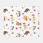 Mooie Kerstkat Patroon Fleece Deken (Voorkant (Horizontaal))