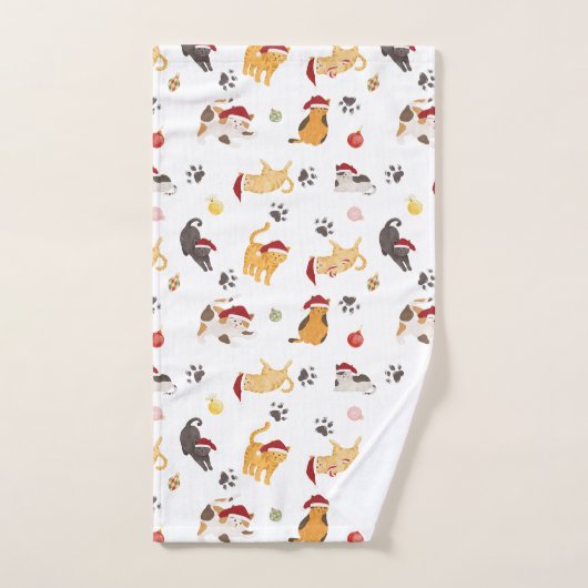 Mooie Kerstkat Patroon Handdoek (Handdoek)