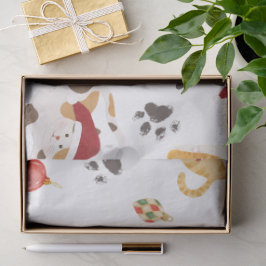 Mooie Kerstkat Patroon Tissuepapier
