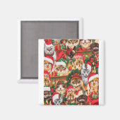 Mooie kerstkat-serie, kattereflectiecoating magneet (Voorkant / Achterkant)