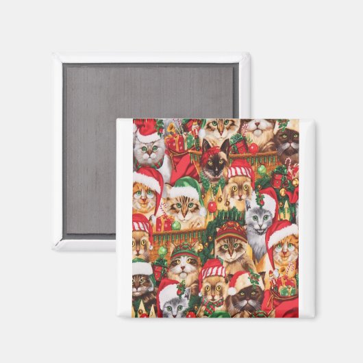 Mooie kerstkat-serie, kattereflectiecoating magneet (Voorkant / Achterkant)