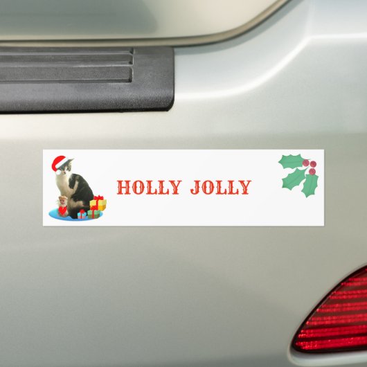 Mooie kerstkat voor Merlin Bumpersticker (Op auto)