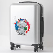 🐱 Mooie kerstkatkunst voor kinderen en kattenmoed Sticker (Koffer)