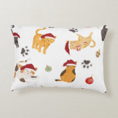 Mooie Kerstkatpatroon Accent Kussen (Achterkant)