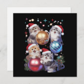 Mooie Kerstkatten In Ruimtedecoratie  Feestdagenkaart (Voorkant / Achterkant)