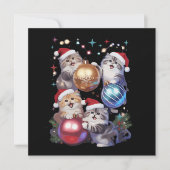 Mooie Kerstkatten In Ruimtedecoratie  Feestdagenkaart (Voorkant)