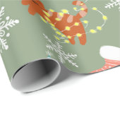 Mooie Kerstkatten Patroon Cadeaupapier (Rol Hoek)