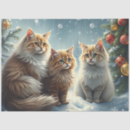 Mooie Kerstkatten Tissuepapier