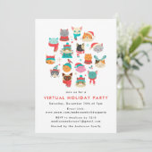 Mooie Kerstkatten Virtueel Feestje Kaart (Staand voorkant)