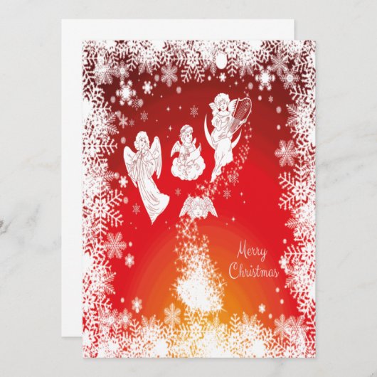 Mooie kerstkerstfeestjes-witte sneeuw-rood (Voorkant / Achterkant)