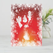 Mooie kerstkerstfeestjes-witte sneeuw-rood (Staand voorkant)