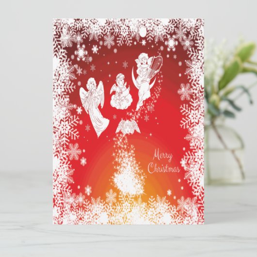 Mooie kerstkerstfeestjes-witte sneeuw-rood (Staand voorkant)