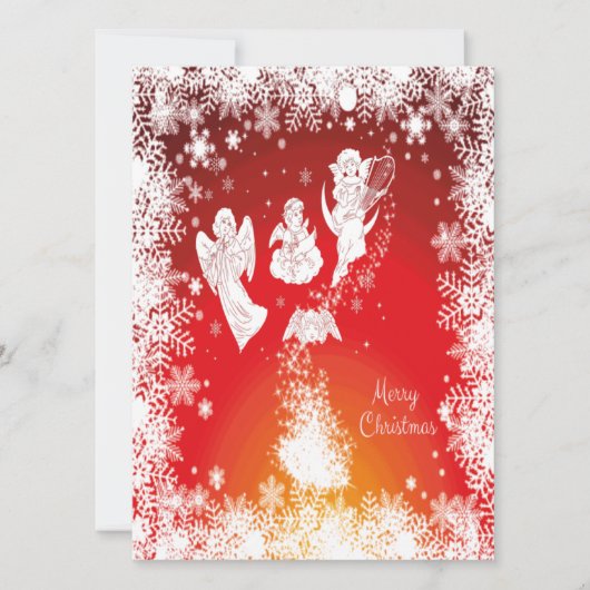 Mooie kerstkerstfeestjes-witte sneeuw-rood (Voorkant)