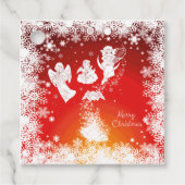 Mooie kerstkerstfeestjes-witte sneeuw-rood bedankjes labels (Voorkant)