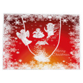 Mooie kerstkerstfeestjes-witte sneeuw-rood groot cadeauzakje (Achterkant)