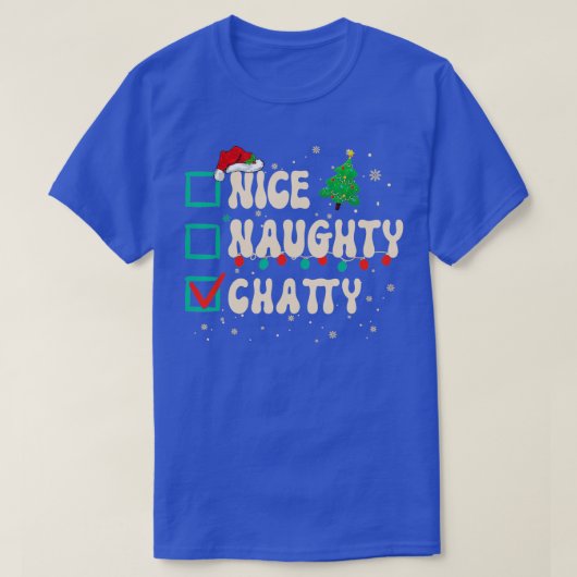 Mooie kerstkerstkerstkerstkerstlijst met Naughty,  T-shirt (Design voorkant)