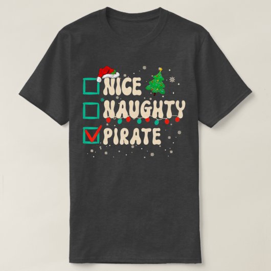 Mooie kerstkerstkerstkerstlijst in Naughty, kerstm T-shirt (Design voorkant)