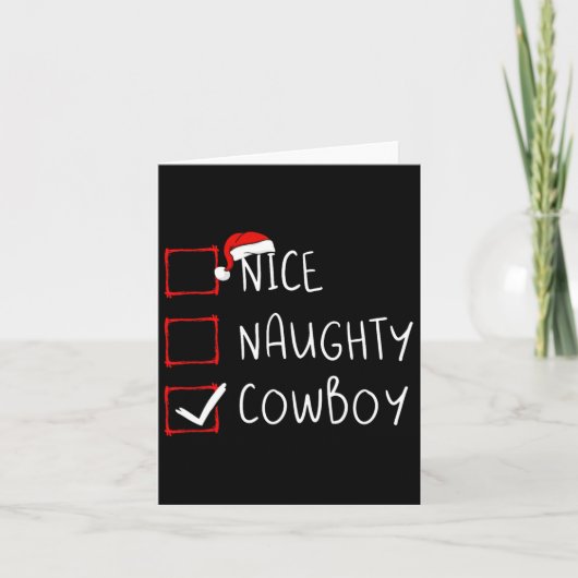 Mooie kerstkerstkerstlijst met Naughty Cowboy Rod Kaart (Voorkant)
