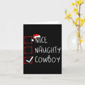 Mooie kerstkerstkerstlijst met Naughty Cowboy Rod Kaart (Gele Bloem)