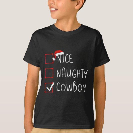 Mooie kerstkerstkerstlijst met Naughty Cowboy Rod T-shirt (Voorkant)