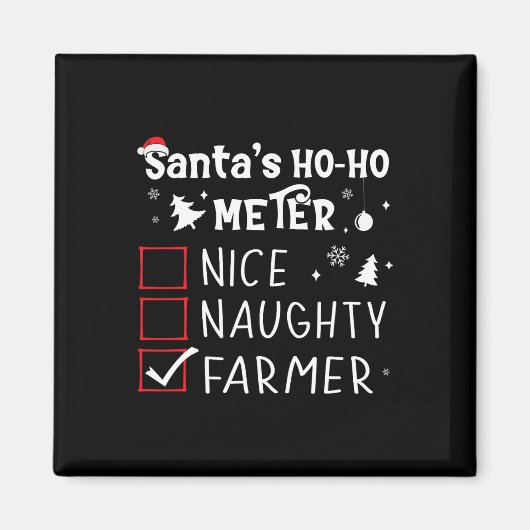 Mooie kerstkerstkerstlijst voor Naughty Farmer Far Magneet (Voorkant)