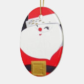 Mooie kerstkerstkerstman keramisch ornament (Links)
