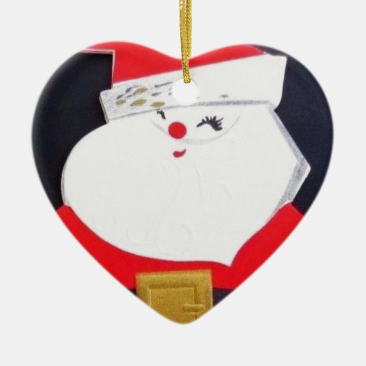 Mooie kerstkerstkerstman keramisch ornament (Voorkant)