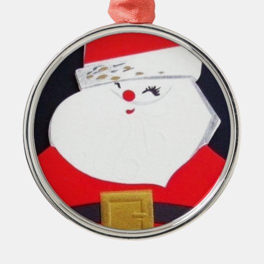 Mooie kerstkerstkerstman metalen ornament (Voorkant)