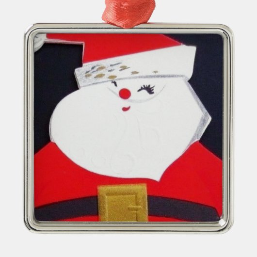 Mooie kerstkerstkerstman metalen ornament (Voorkant)