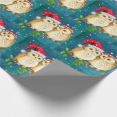 Mooie kerstkerstman cadeaupapier (Hoek)