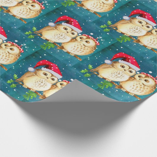 Mooie kerstkerstman cadeaupapier (Hoek)