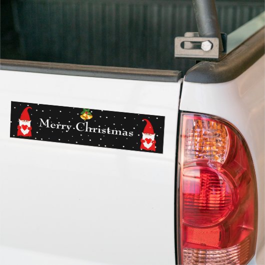 Mooie kerstknoma's op zwarte Bumpersticker (Op Truck)