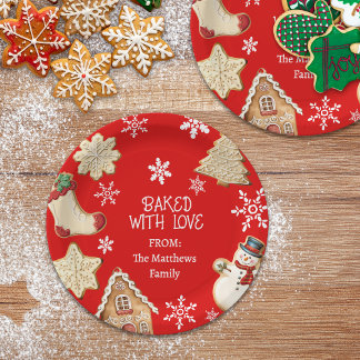 Mooie kerstkoek zoete traktatie cadeau bord