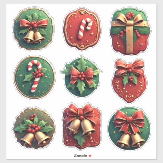 Mooie kerstkoekjes sticker (Vel)