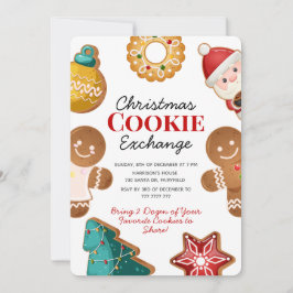 Mooie kerstkoekruilparty met gemberkoek kaart