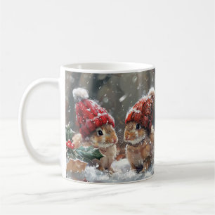 Mooie Kerstkonijn Winter Vakantie Koffiemok