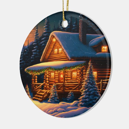 Mooie kerstlampjes met een kajuitje keramisch ornament (Links)