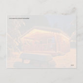 Mooie kerstlampjes op de kajuit van het log in sne feestdagenkaart (Achterkant)