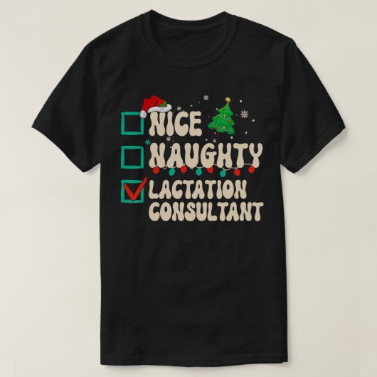 Mooie kerstlijst voor borstvoeding consultant t-shirt (Design voorkant)