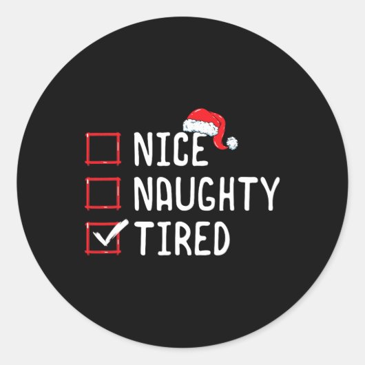 Mooie kerstlijst voor onaughty ronde sticker (Voorkant)