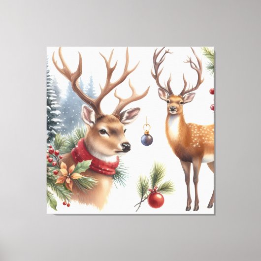 Mooie kerstman canvas afdruk (Voorkant)