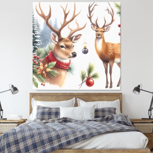 Mooie kerstman canvas afdruk (Insitu (Slaapkamer))