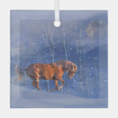 Mooie kerstman in het sneeuwOrnament Glas Ornament (Voorkant)