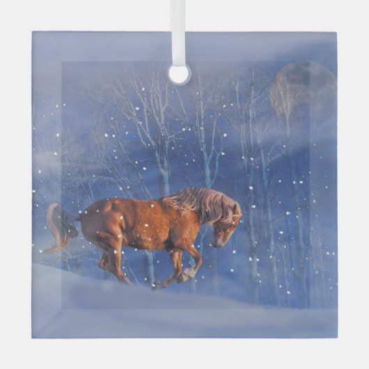 Mooie kerstman in het sneeuwOrnament Glas Ornament (Voorkant)